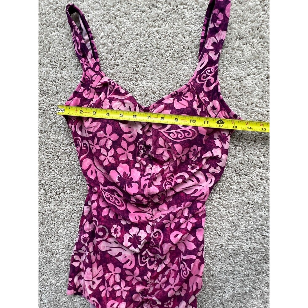 WOMENS SWIM SUITE SIZE  8 MAXINE OF HOLLYWOOD BRIGHT FLORAL PINK ONE PIECE - Picture 2 of 7